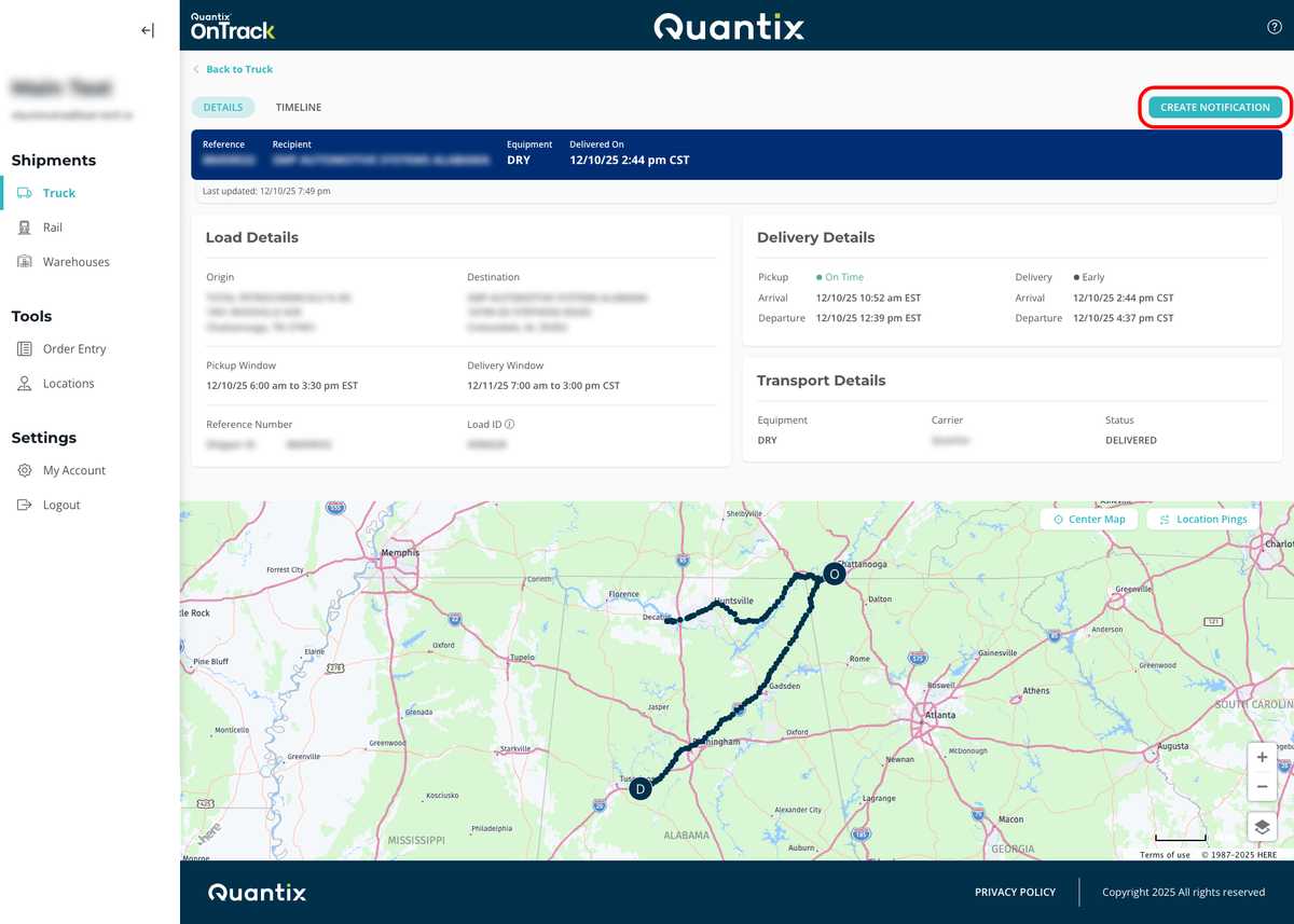 Create notification button example