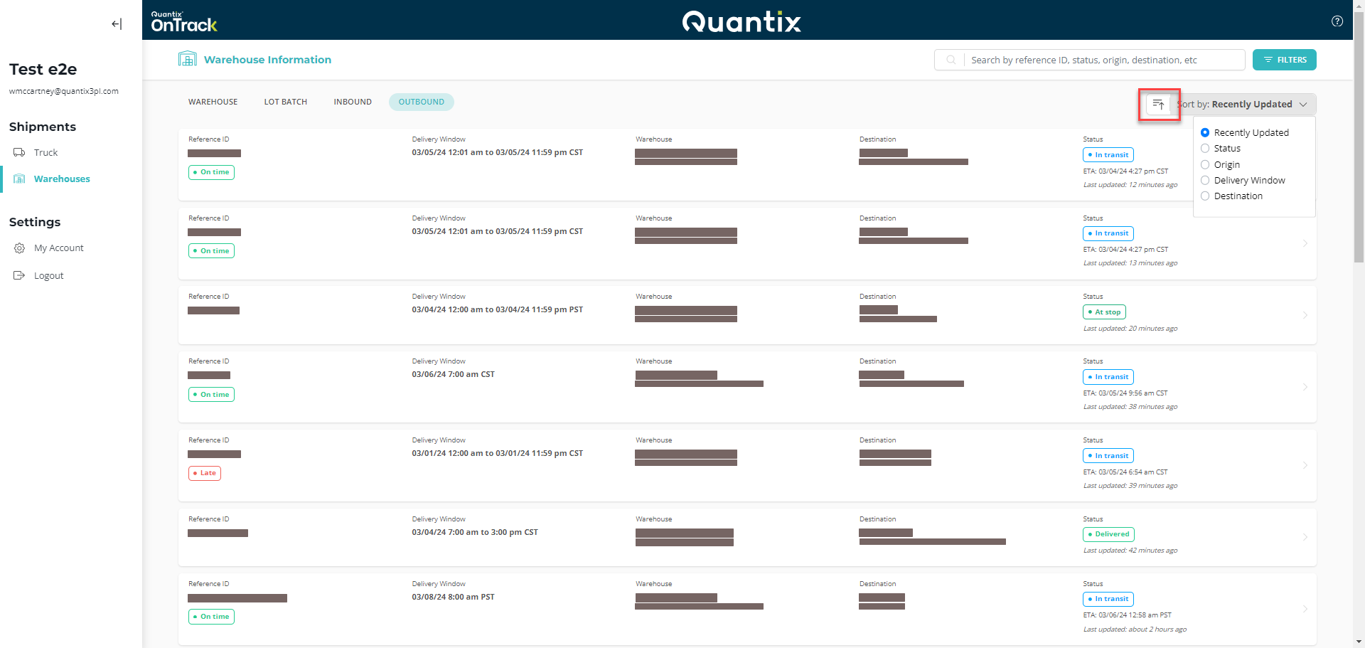 Sort order icon example