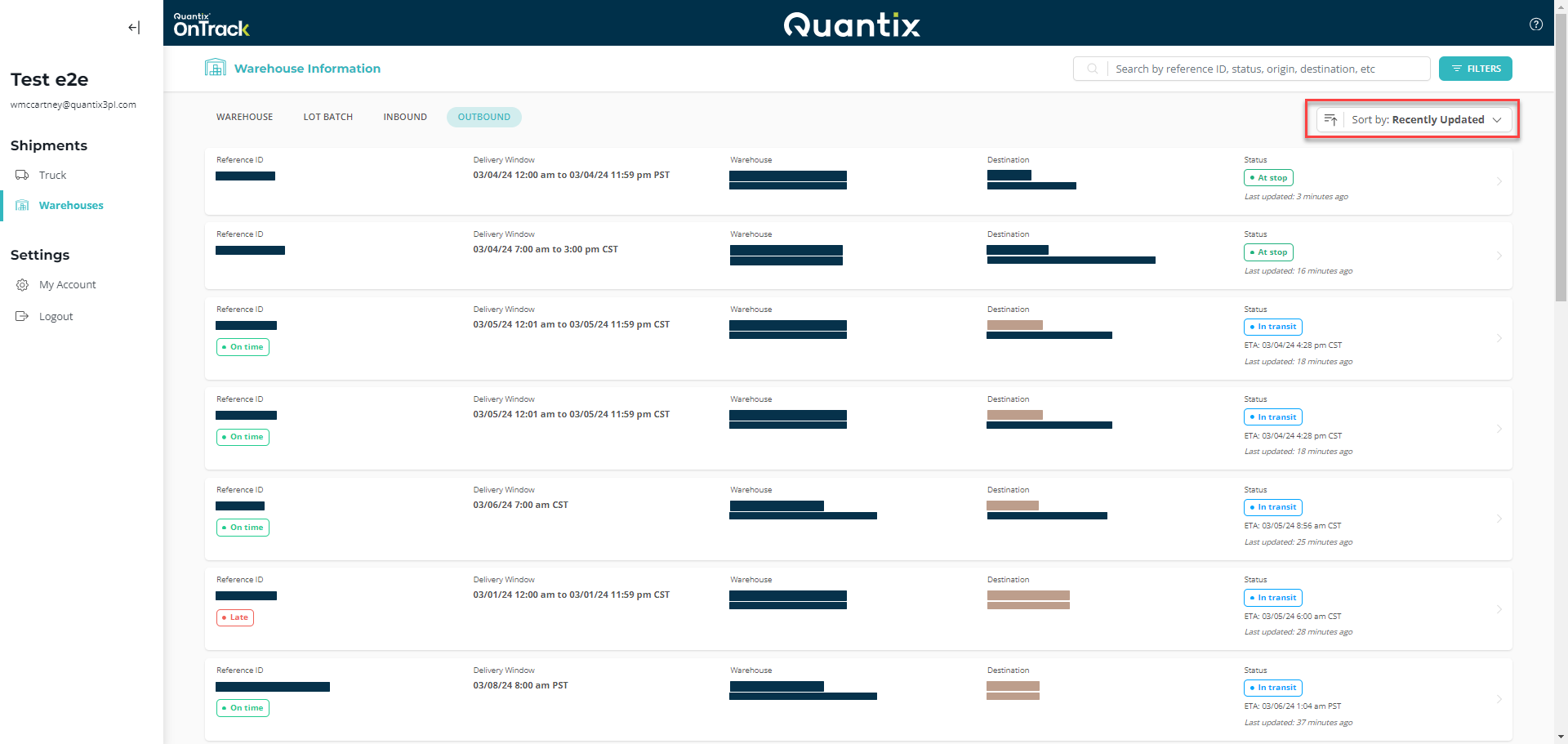 Outbound order sorting example
