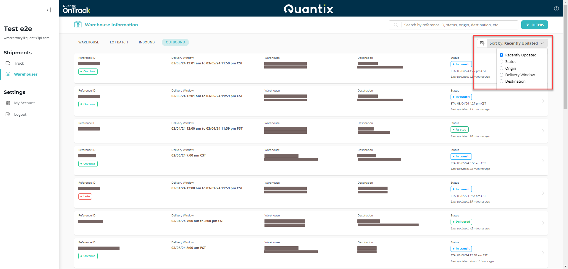 Sort by dropdown example