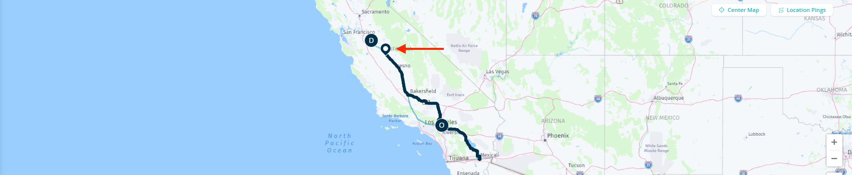 Shipment details map view