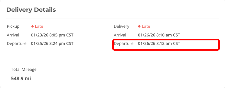 Shipment reference and equipment details
